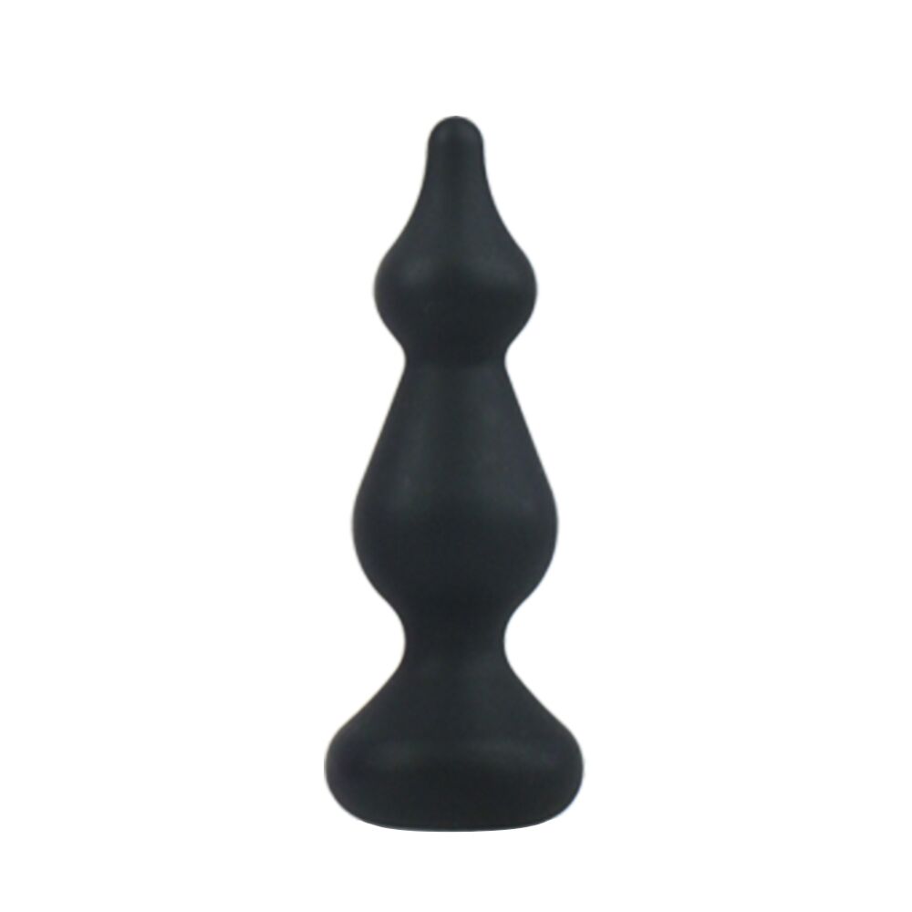 Анальна пробка adrien lastic amuse mini black (s) з двома переходами, макс. діаметр 3 см