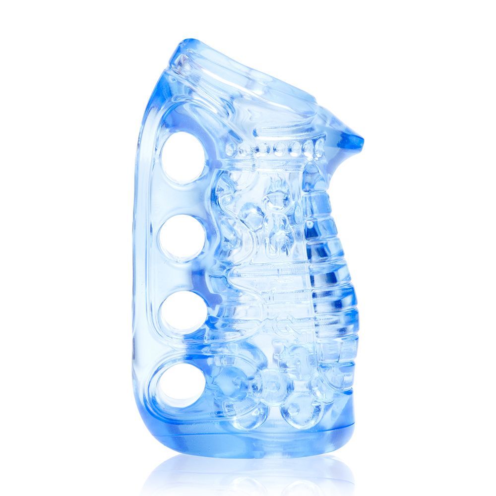 Мастурбатор fleshlight fleshskins grip blue ice, надійна фіксація на руці, відмінно для пар та мінет