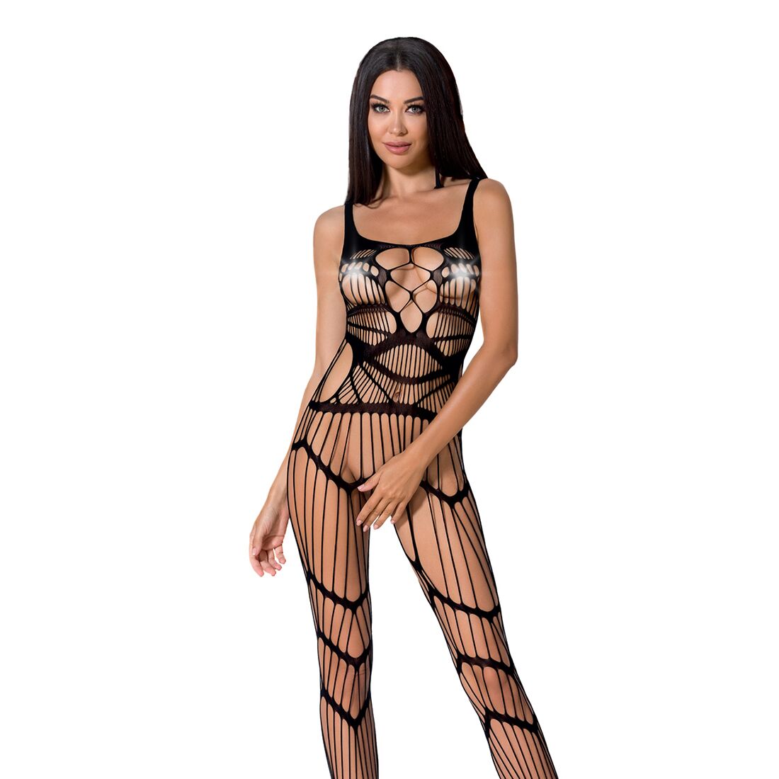 Бодістокінг passion bs058 black, комбінезон, дуже повітряний