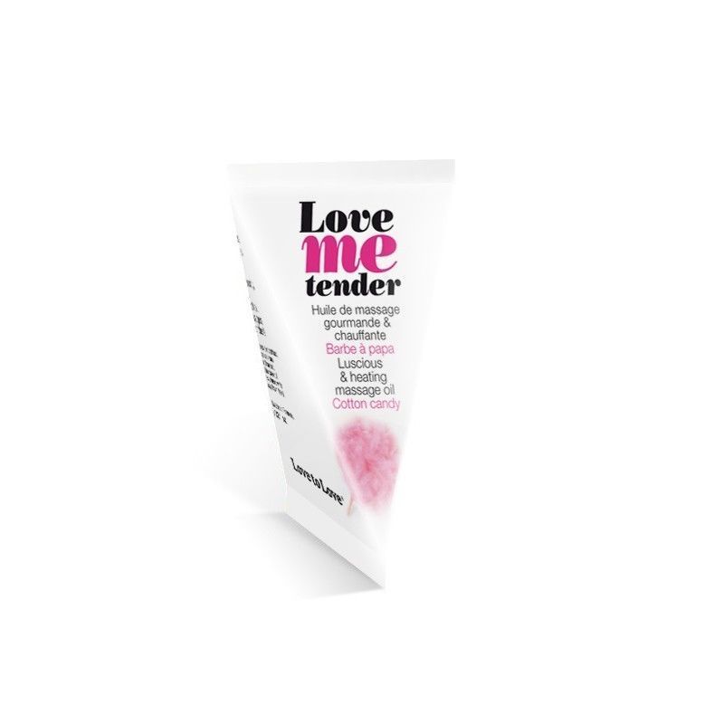 Масажна олія love to love love me tender, cotton candy (10 мл), аромат цукрова вата, без парабенів