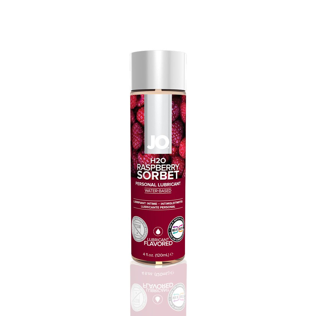 Змазка на водній основі jo h2o — raspberry sorbet (120 мл) без цукру, рослинний гліцерин
