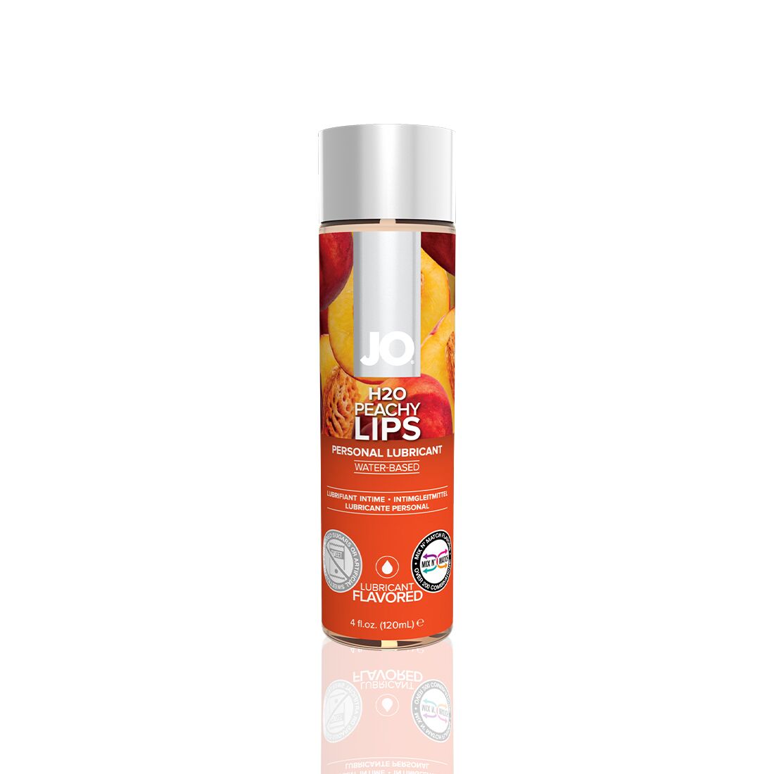 Змазка на водній основі jo h2o — peachy lips (120 мл) без цукру, рослинний гліцерин