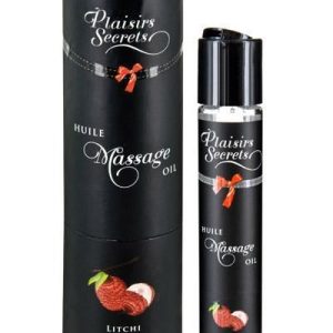 Масажна олія plaisirs secrets litchi (59 мл) з афродизіаками, їстівна, подарункове паковання