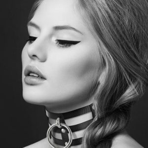 Чокер потрійний з кільцем для повідця bijoux pour toi fetish, екошкіра
