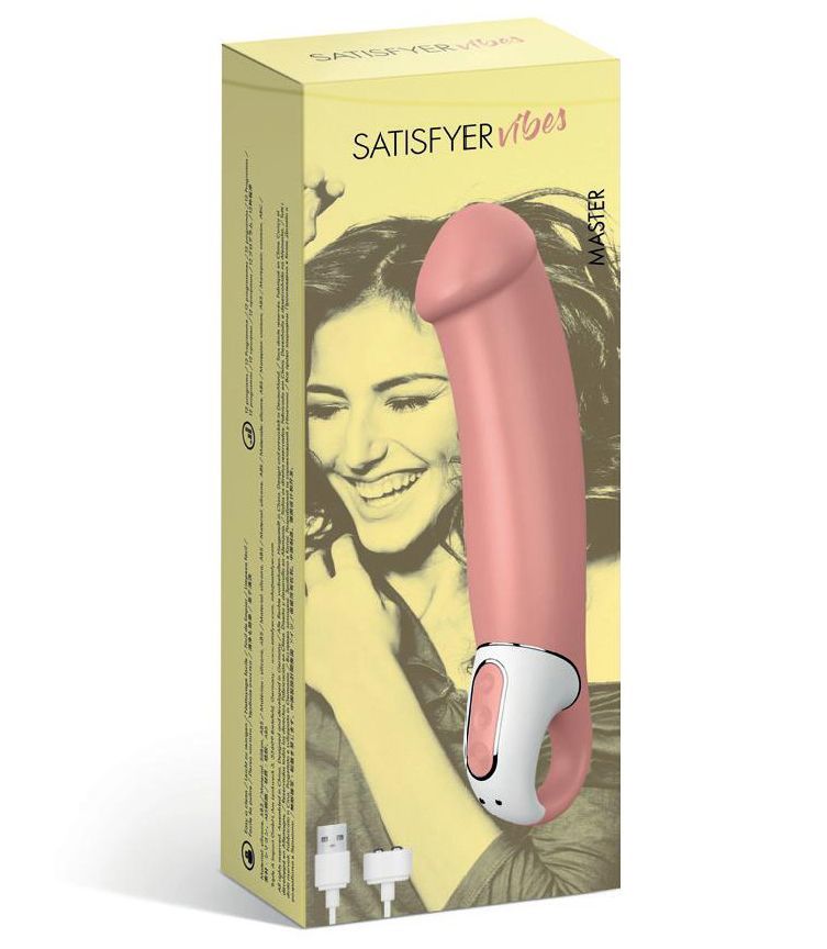 Потужний вібратор satisfyer vibes master, гнучкий літій силікон, 12 режимів роботи, діаметр 46 мм