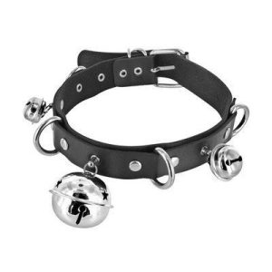 Нашийник c дзвіночками fetish tentation choker bells, екошкіра