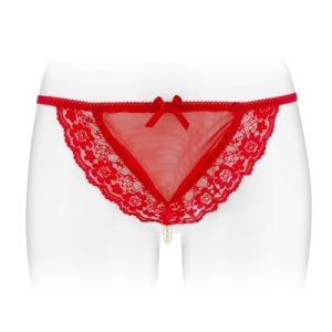 Трусики стрінги з перлинною ниткою fashion secret katia red