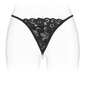 Трусики стрінги з перлинною ниткою fashion secret venusina black