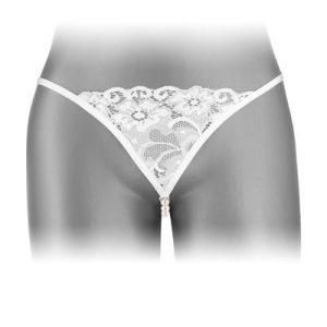 Трусики стрінги з перлинною ниткою fashion secret venusina white