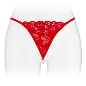 Трусики стрінги з перлинною ниткою fashion secret venusina red