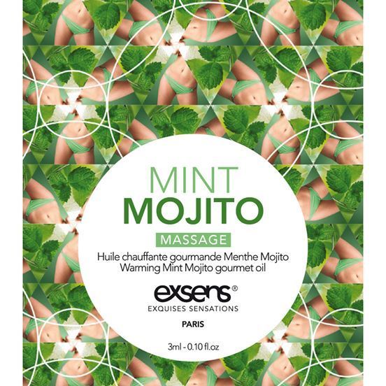 Пробник массажної олії exsens mojito 3мл