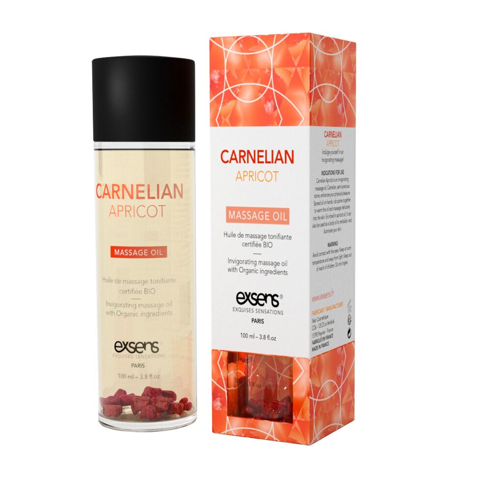 Масажна олія exsens carnelian apricot (бадьорна з сердоліком) 100мл, натуральна