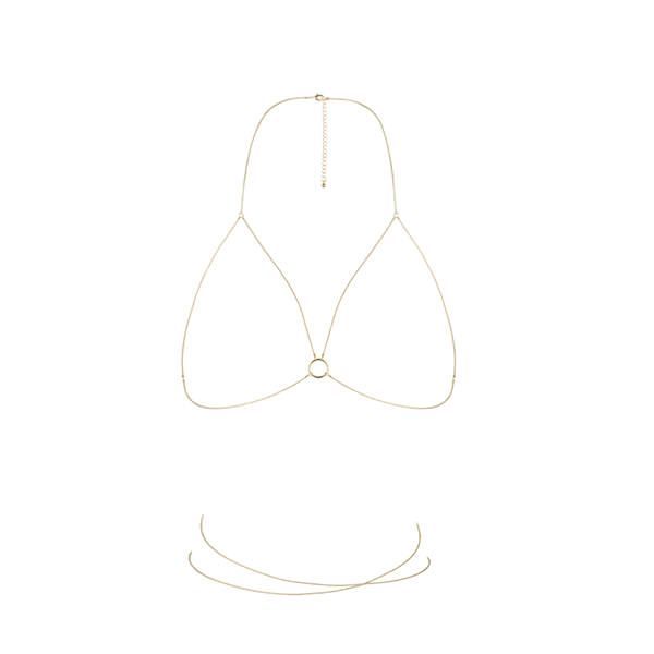 Ланцюжок портупея bijoux indiscrets magnifique bra chain gold, прикраса на тіло
