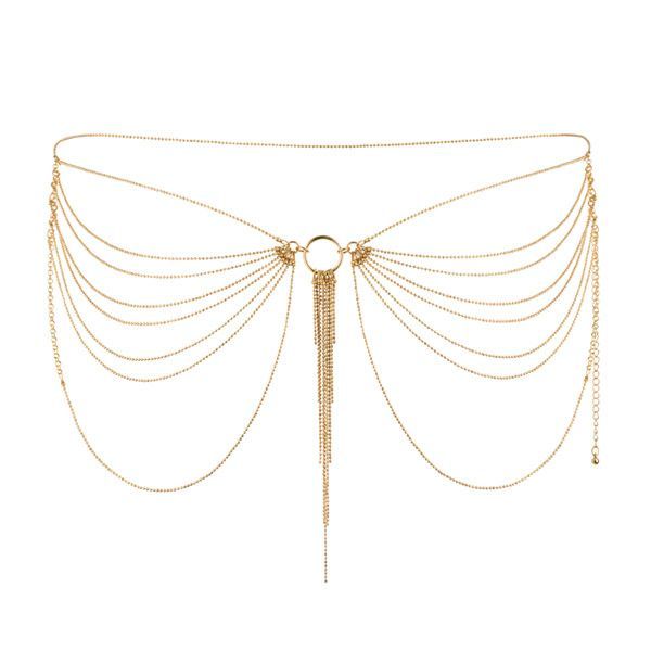 Ланцюжок на трусики або ліф bijoux indiscrets magnifique waist chain gold, прикраса на тіло