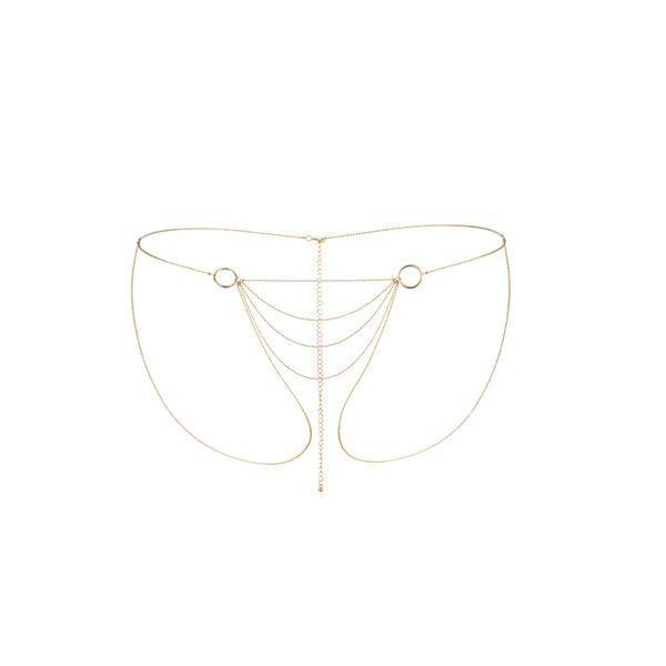 Ланцюжок трусики bijoux indiscrets magnifique bikini chain – gold, прикраса для тіла