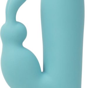 Вібратор кролик з сенсорним управлінням і ротацією touch by swan duo teal, глибока вібрація