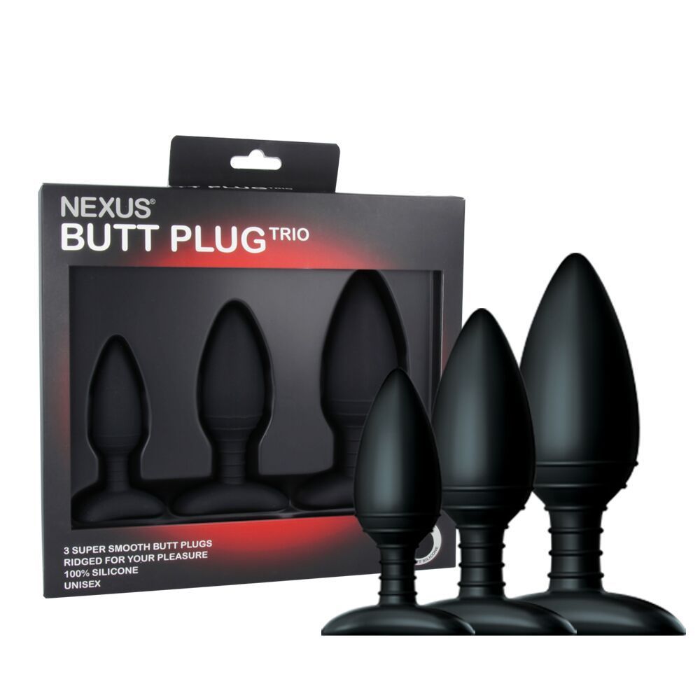 Набір анальних пробок nexus butt plug trio, макс. діаметр 3–4–5 см