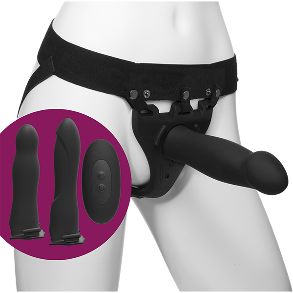 Набір для страпона з вібрацією doc johnson body extensions be naughty black