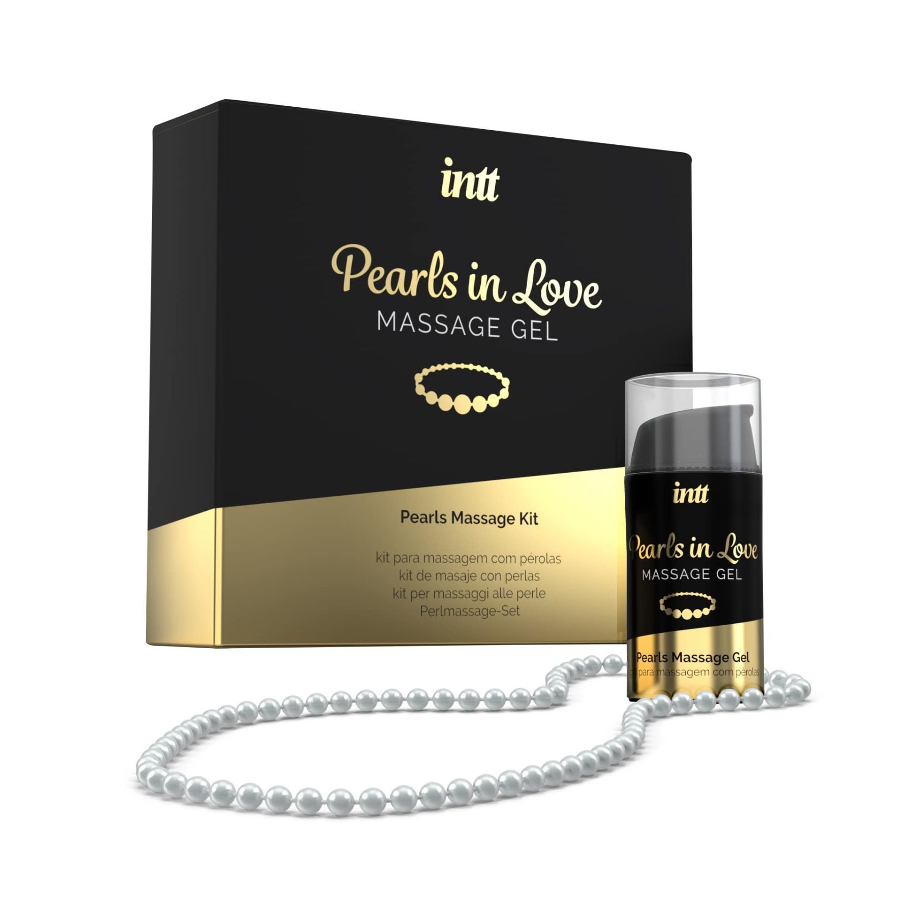 Набір для перлинного масажу intt pearls in love: намисто та силіконовий масажний гель