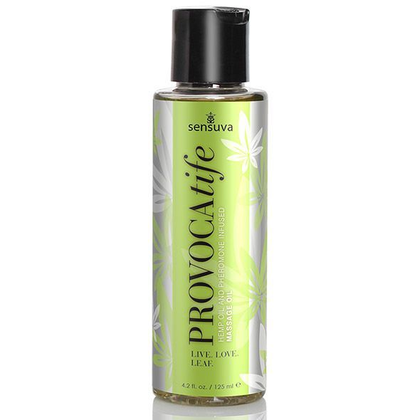 Масажна олія sensuva: provocatife hemp oil infused massage (125 мл) з феромонами і олією конопель