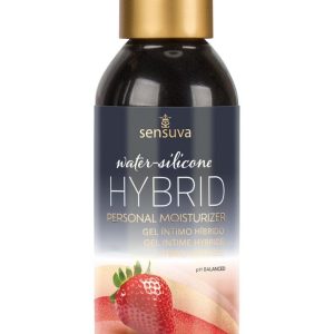 Змазка водно силіконова sensuva hybrid strawberry (125 мл) без цукру, можна для оральних пестощів