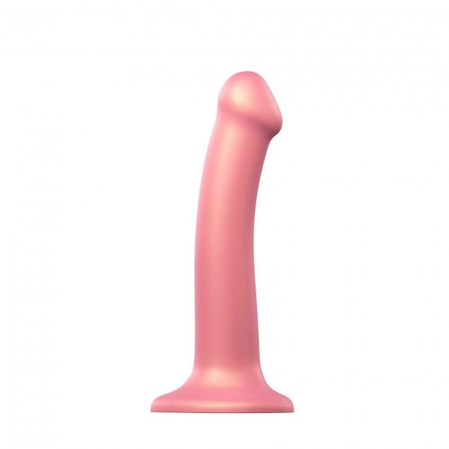 Насадка для страпону strap on me mono density dildo rose m, діам. 3,3 см, одношаровий силікон, гнучк