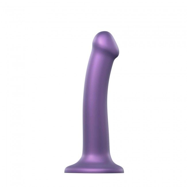 Насадка для страпону strap on me mono density dildo violet m, діам. 3,3 см, одношаровий силікон, гну