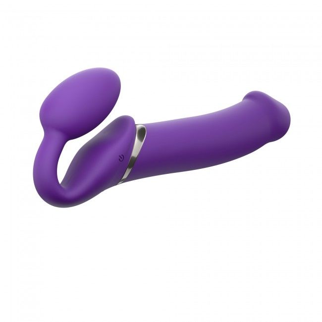 Безремінний страпон з вібрацією strap on me vibrating violet xl, діам. 4,7см, пульт ДК, регульований