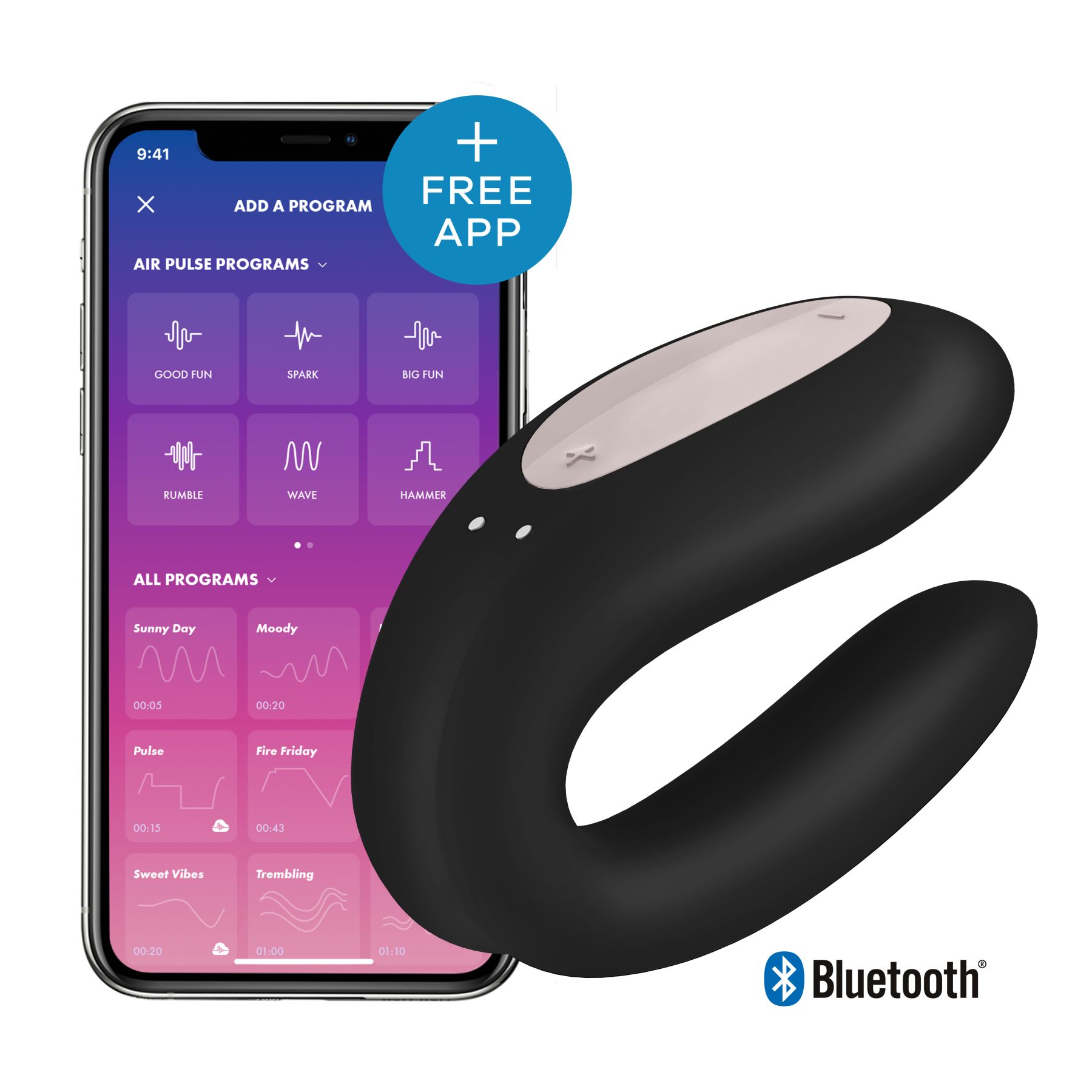 Смарт вібратор для пар satisfyer double joy black із широким кліторальним стимулятором