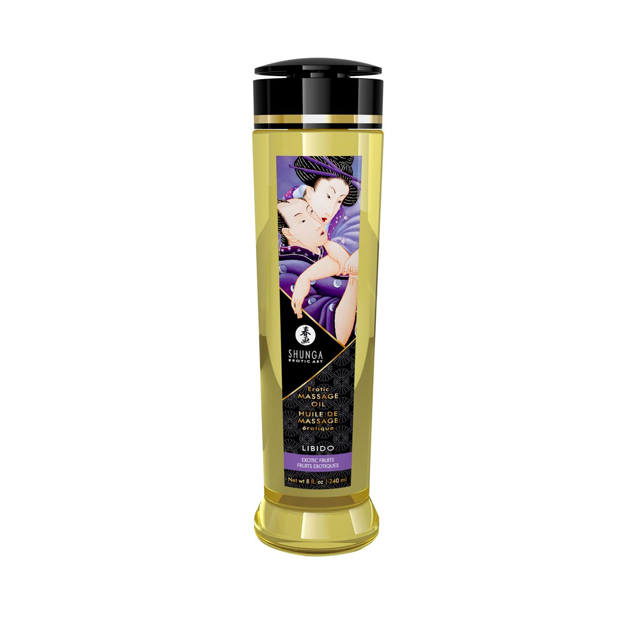 Масажна олія shunga libido – exotic fruit (240 мл) натуральна зволожувальна