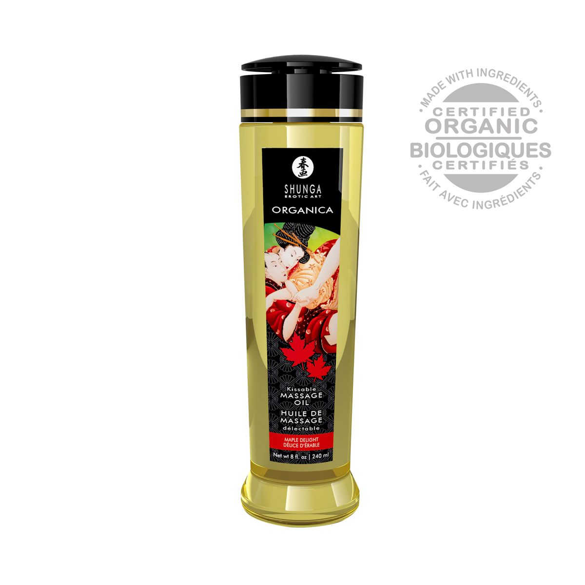 Органічна масажна олія shunga organica – maple delight (240 мл) з вітаміном Е