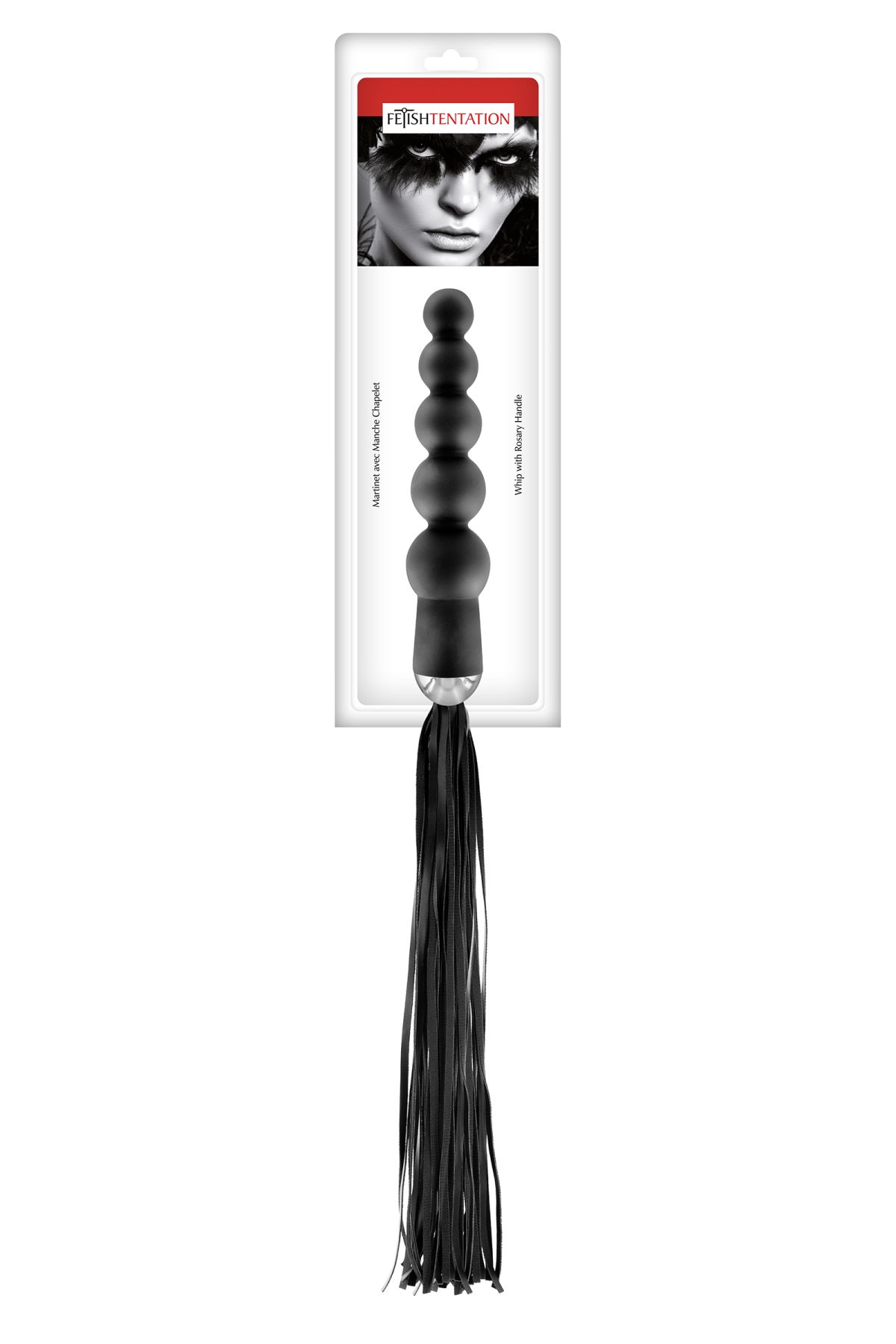 Флогер з ручкою анальним намистом fetish tentation whip with rosary handle