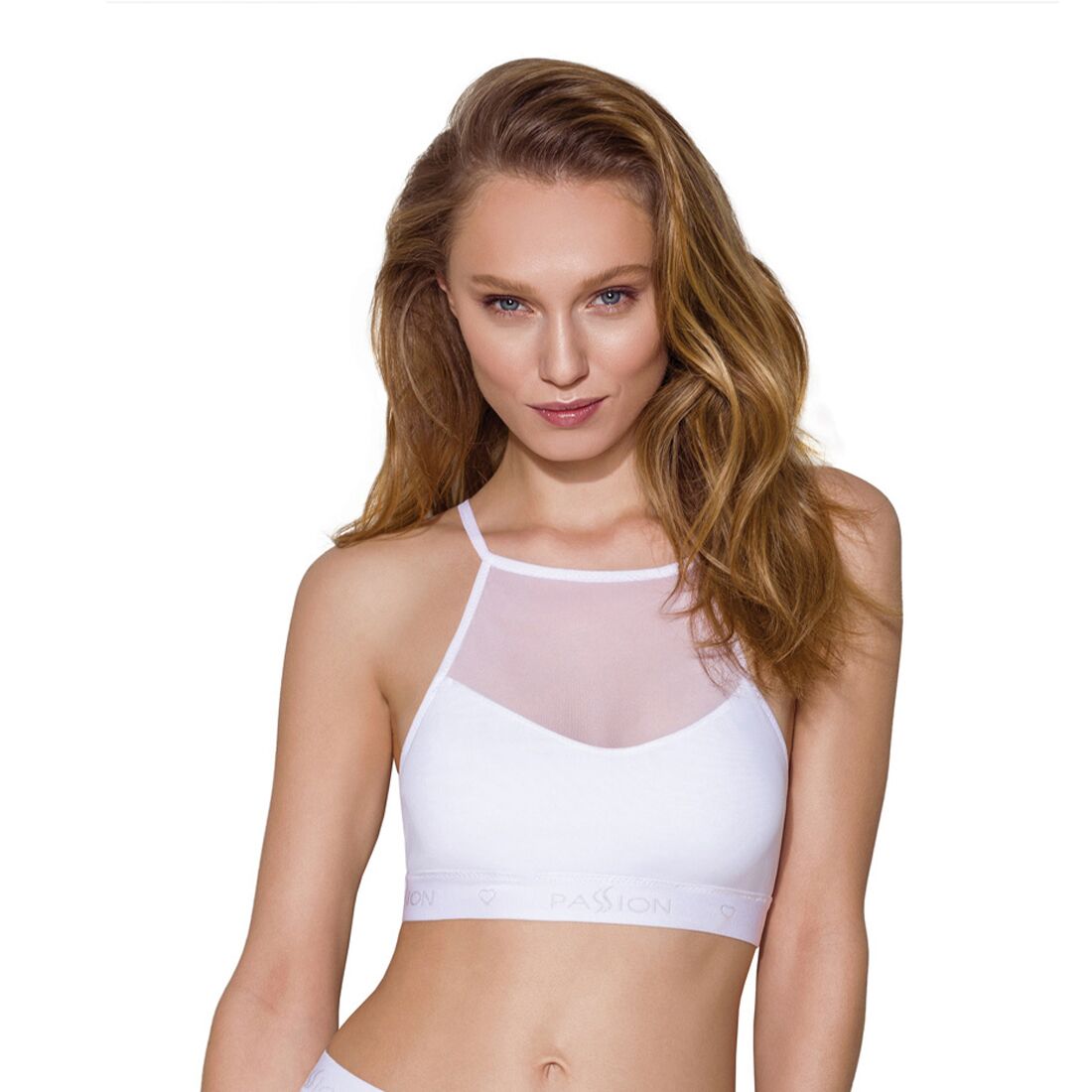 Спортивний топ з прозорою вставкою passion ps006 top s, white