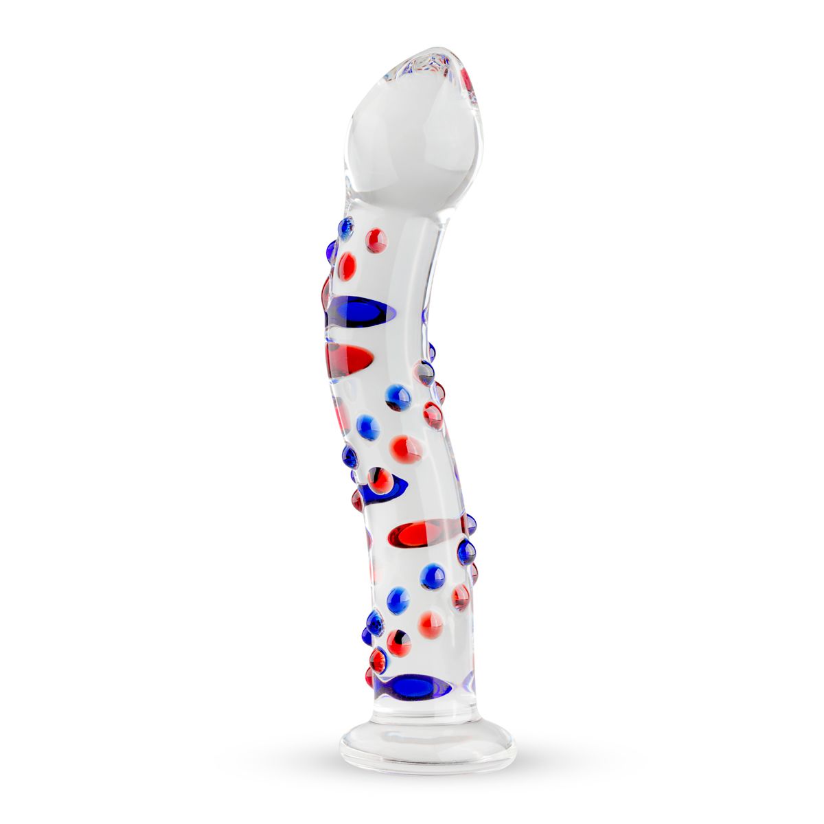 Скляний дилдо з вигинами і малюнком gildo glass dildo no. 3