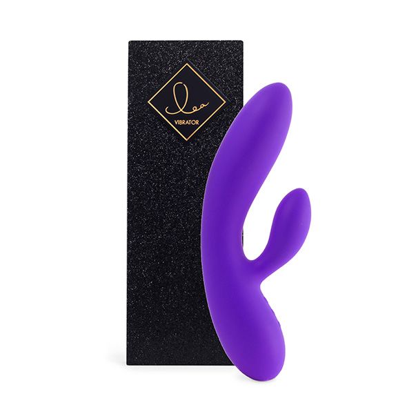 Гнучкий вібратор кролик з двома моторами feelztoys lea rabbit vibrator medium purple